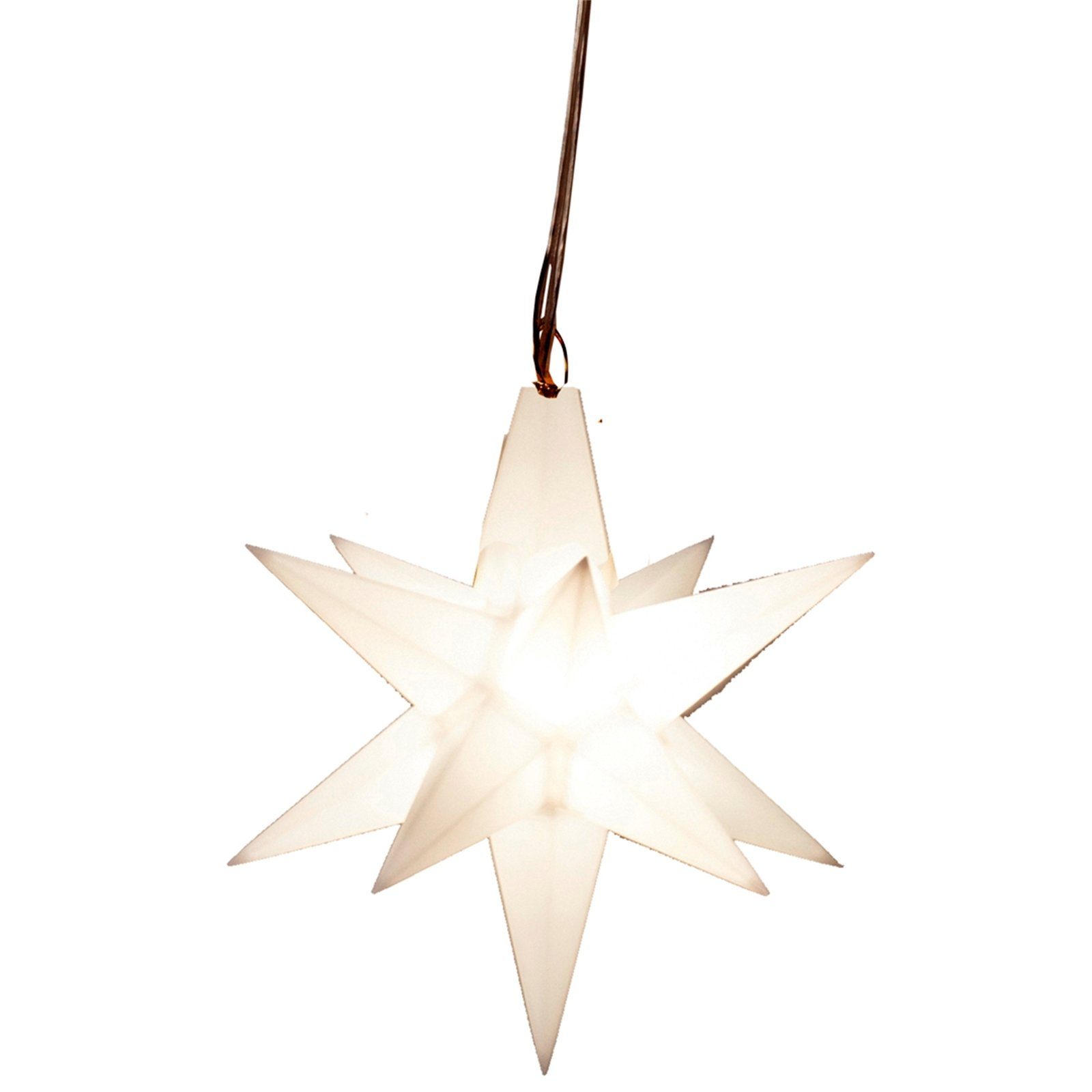 HGD Weihnachtsstern Holz-Glas-Design Stern LED Weiß Adventsstern