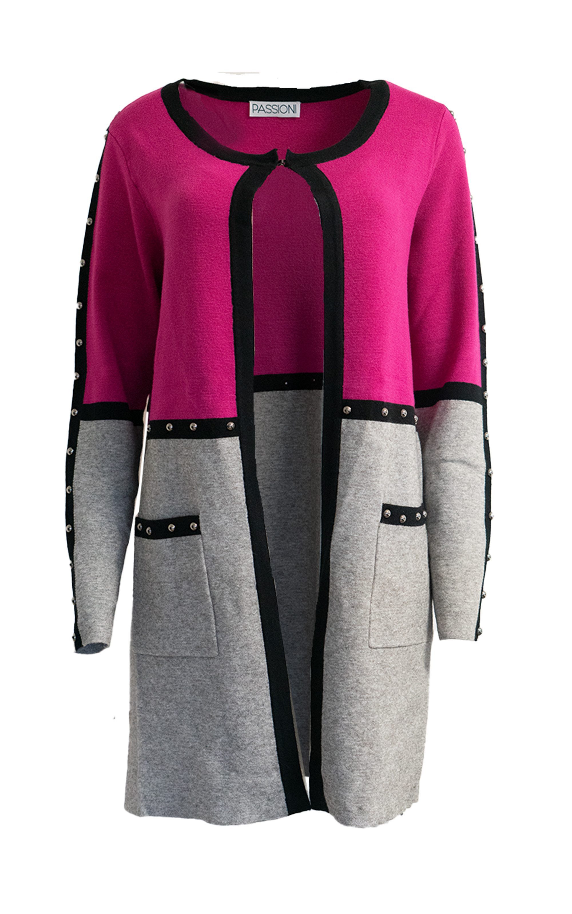 Passioni Strickjacke mit Nietendetails günstig online kaufen