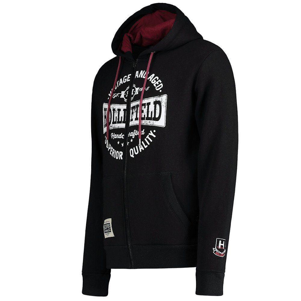 Hollifield Kapuzensweatjacke Sweatjacke Finnesota Hoodie Jacke mit Kapuze mit großem Frontdruck, gefütterte Kapuze mit Kordelzug