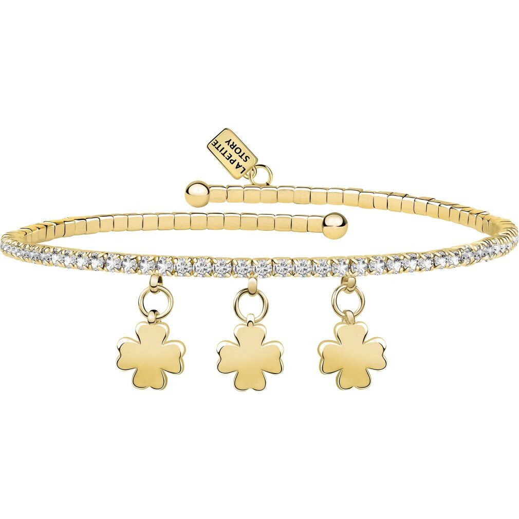 La Petite Story Armband Shimmering gold plated bracelet Three shamrocks LPS05AQC11