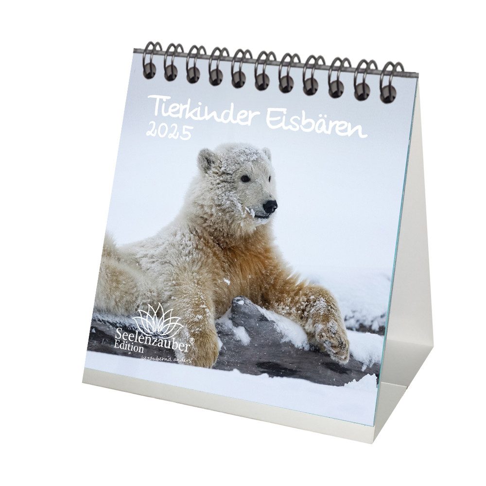 Seelenzauber Tischkalender Tierkinder Eisbären Kalender für 2025 Format