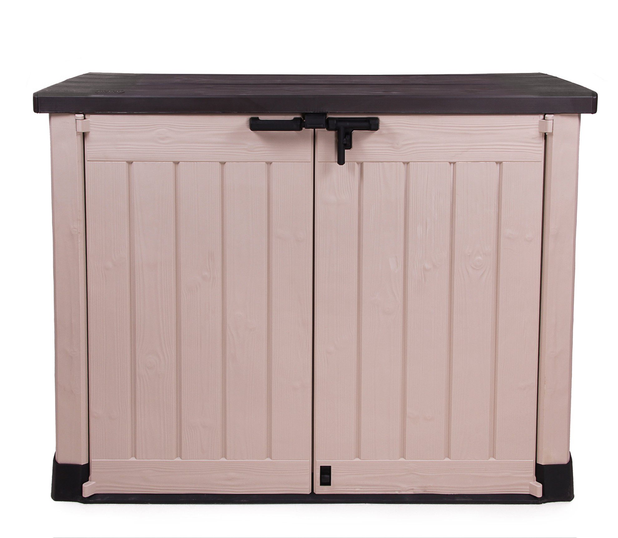 Keter Mülltonnenbox Max, hochwertigem Kunststoff, 1200L, Gasdruckheber für den Deckel