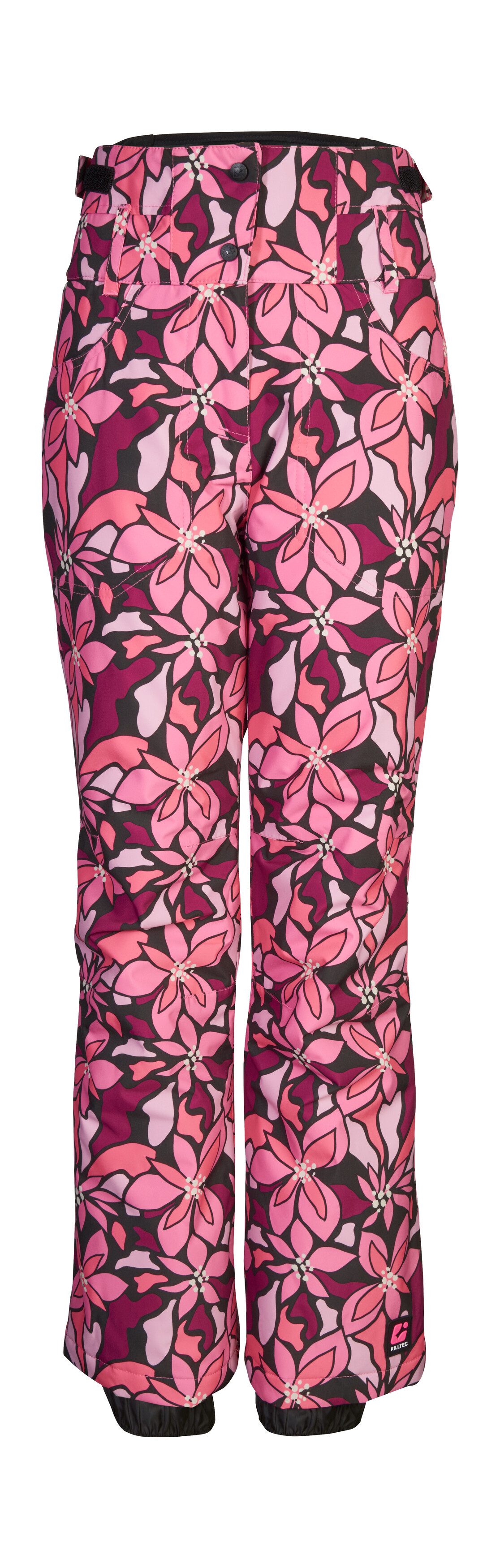 Killtec Skihose KSW 206 GRLS SKI PNTS Floraler Print, wasserdicht, atmungsaktiv, verstellbare Taille