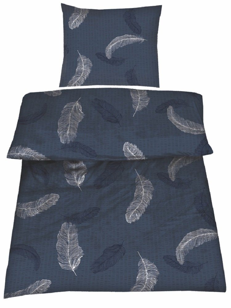 soma Bettwäsche seersucker bettwäsche 135x200 baumwolle sale mit Federn bla günstig online kaufen