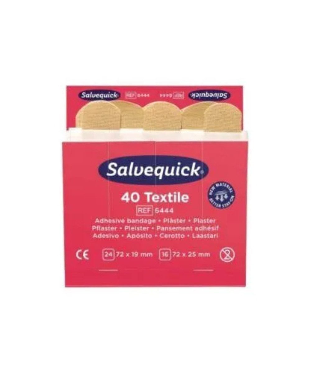 Salvequick@ Wundpflaster Salvequick Cederroth Pflaster Textile, 40 Strips (packung, 40 St., Cederroth Pflaster), 24 x Strip (7,2 x 1,9 cm) & 16 x Strip (7,2 x 2,5 cm) [40St]