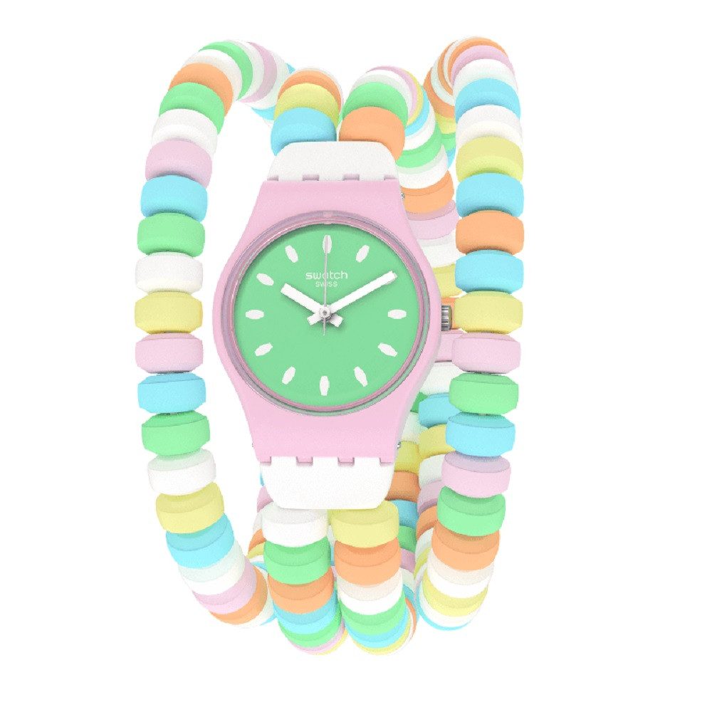 Swatch Quarzuhr Swatch LP135A Armband-Uhr Damen Caramellissima L Analog Quarz Kunststo