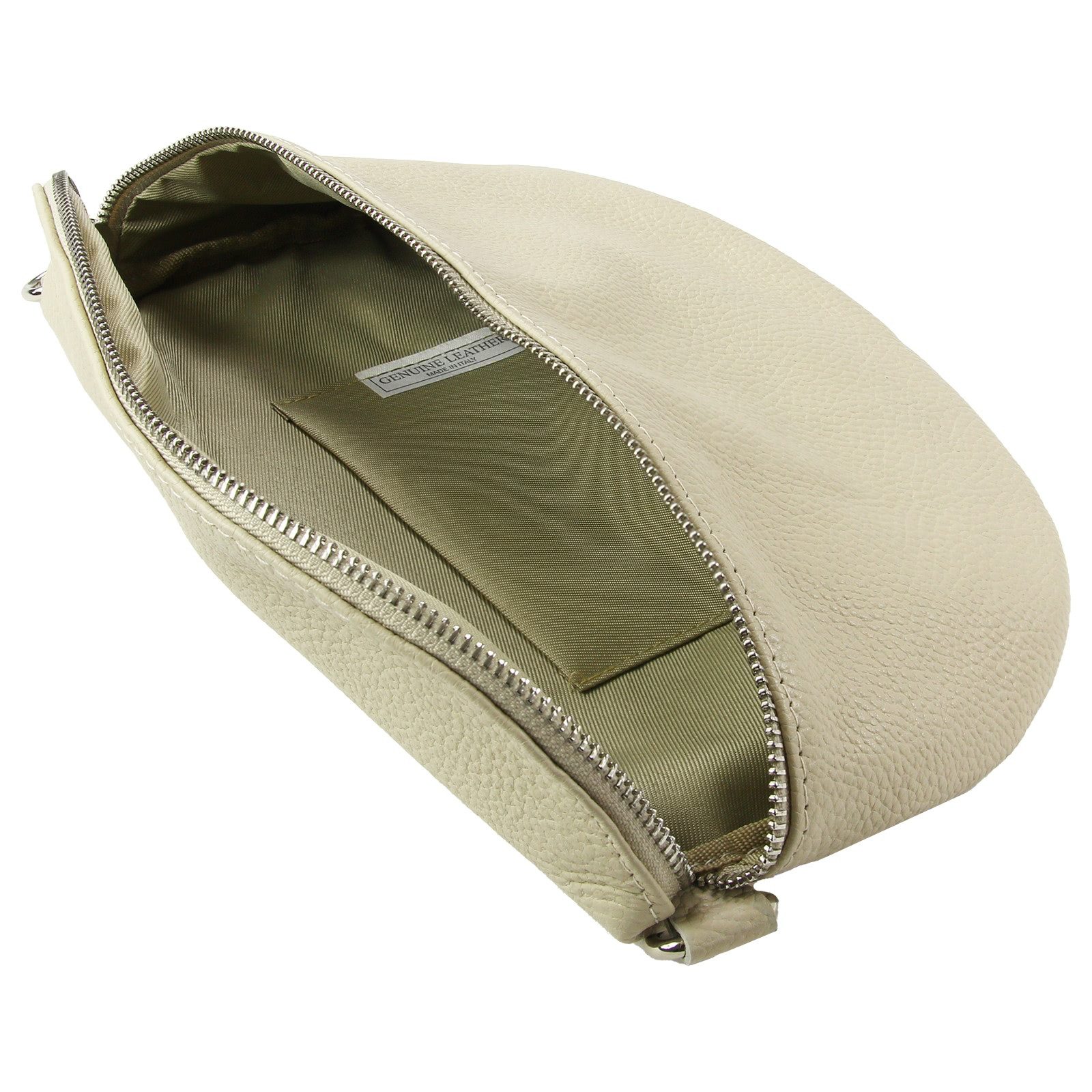 Toscanto Gürteltasche Toscanto Damen Gürteltasche Leder Tasche (Gürteltasche), Damen Gürteltasche Leder, beige ca. 29cm x ca. 19cm