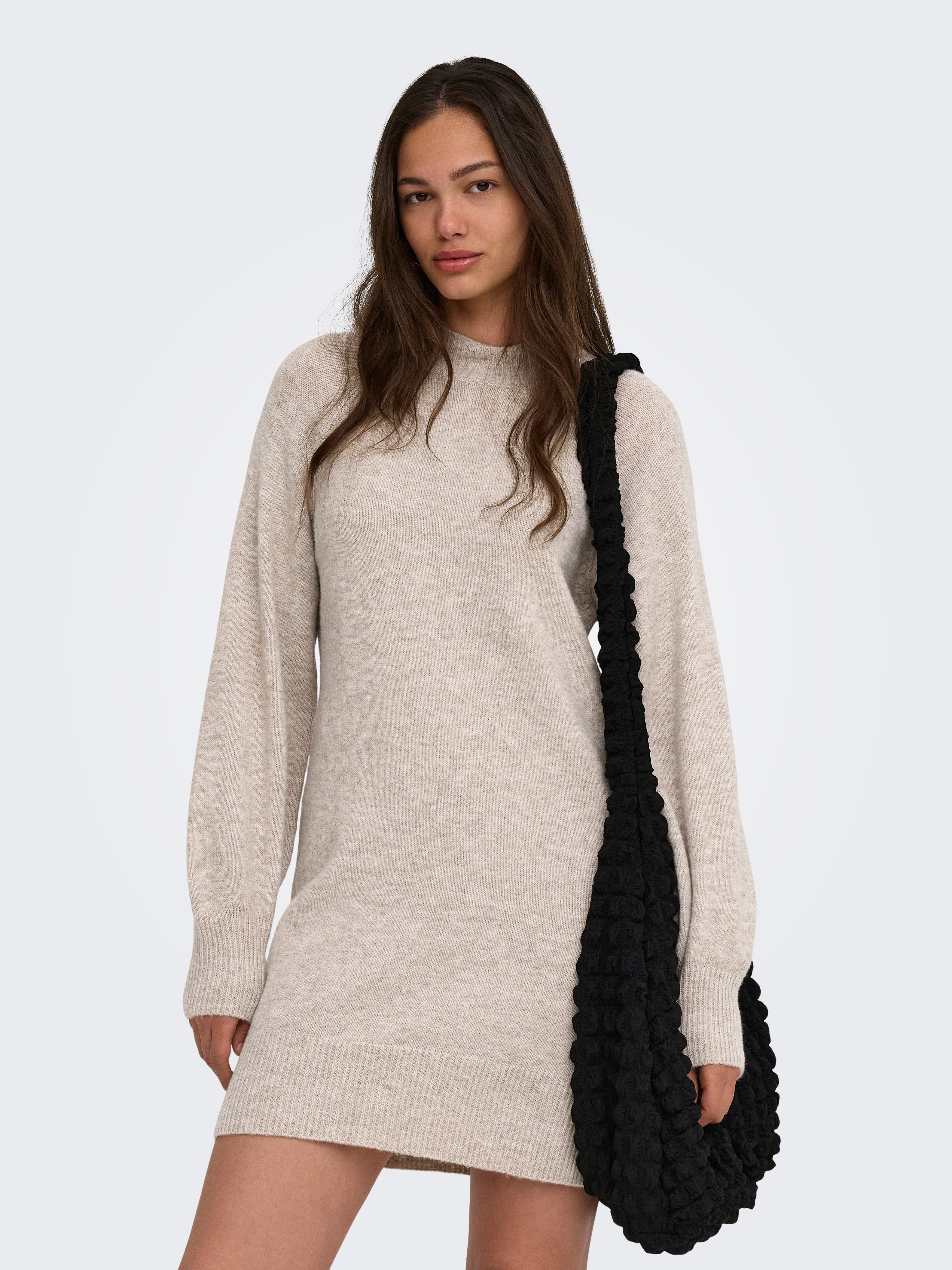 ONLY Strickkleid ONLOLIVIA LS HIGH NECK DRESS CC KNT Materialmix, regular fit