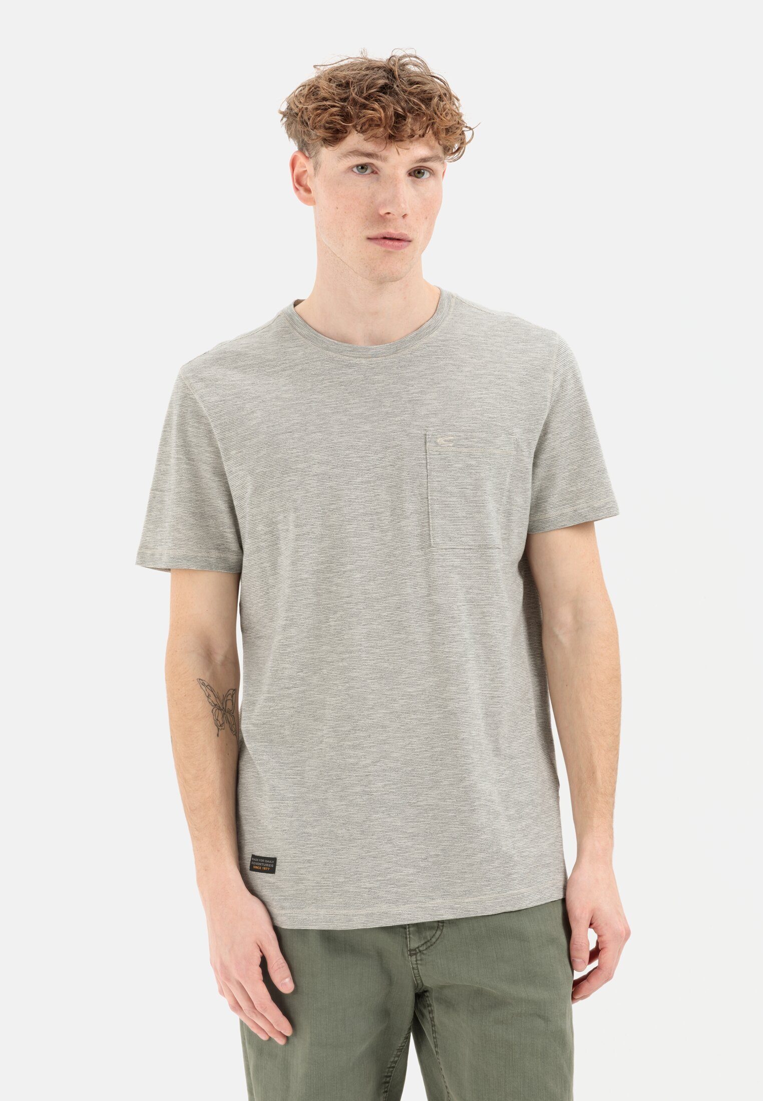 camel active T-Shirt mit feinem Streifenmuster Beige | T-Shirts