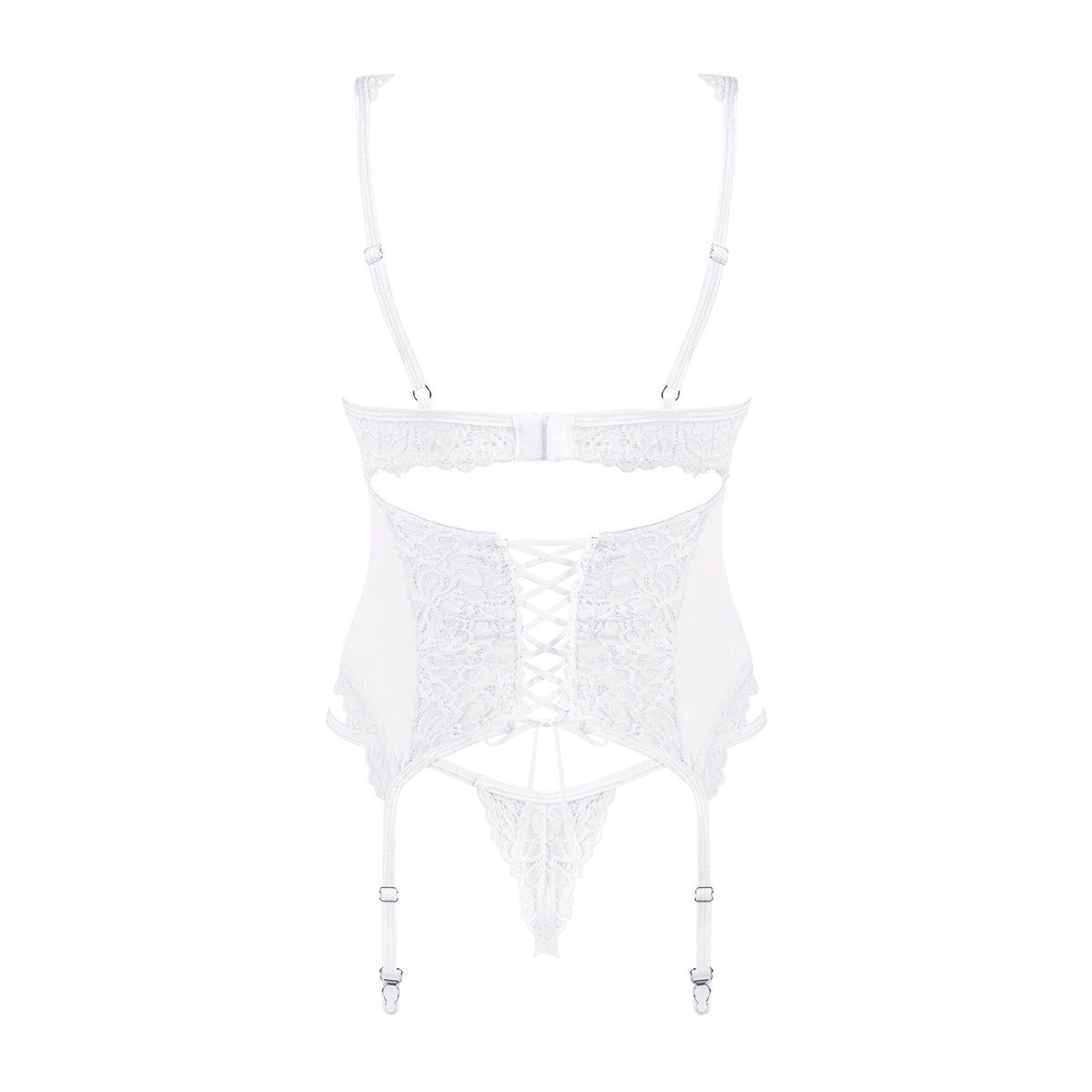 white Amor Corsage thong - & corset Obsessive (L/XL,S/M) Blanco OB