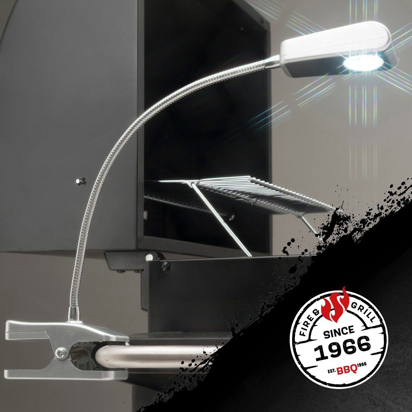 LED integriert flexibles LEDs LANDMANN 9 Grilllicht mit Grilllampe 360° fest Beweglichkeit,