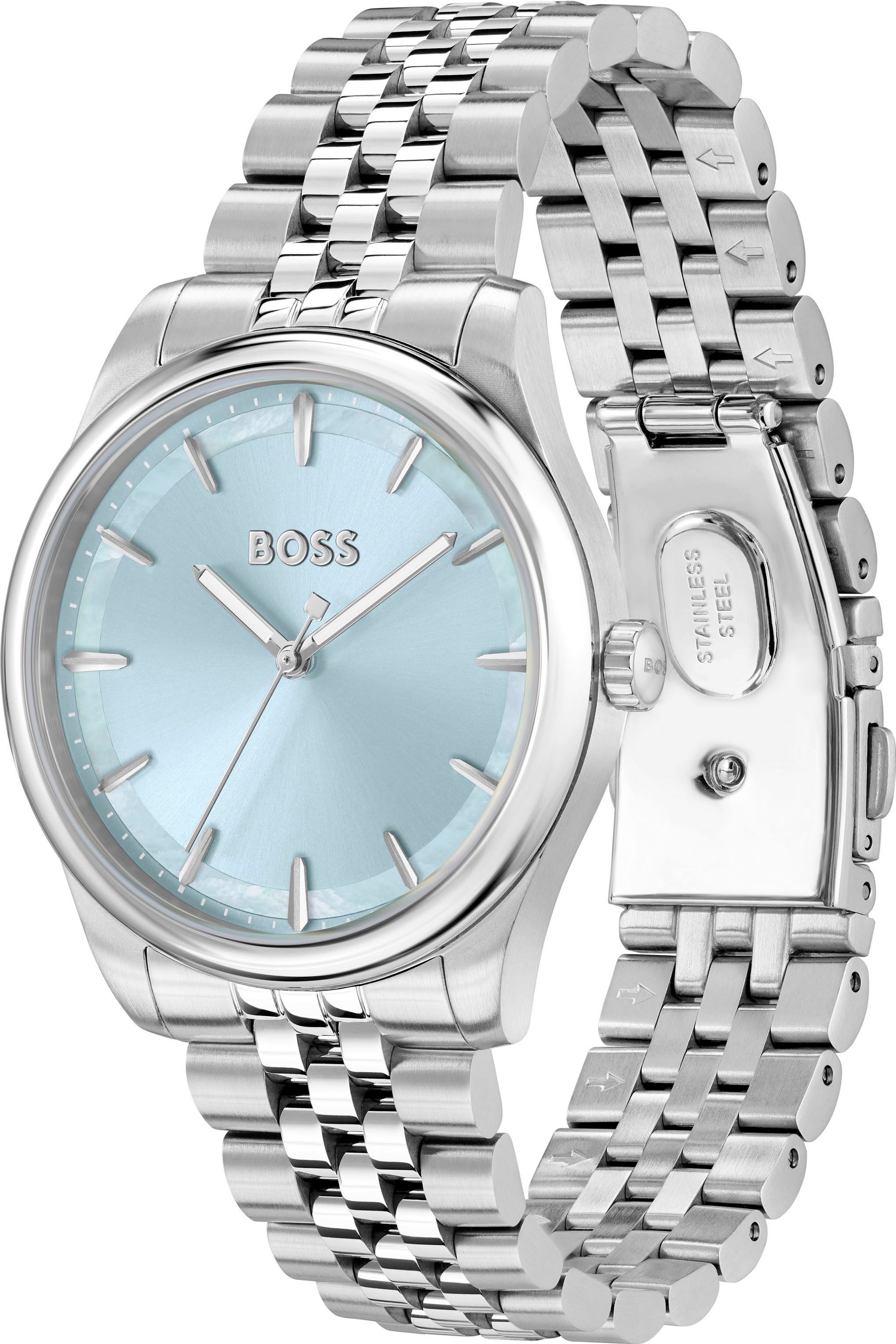 BOSS Quarzuhr GRACEFUL 1502777, Armbanduhr, Damenuhr, Edelstahlarmband, ana günstig online kaufen