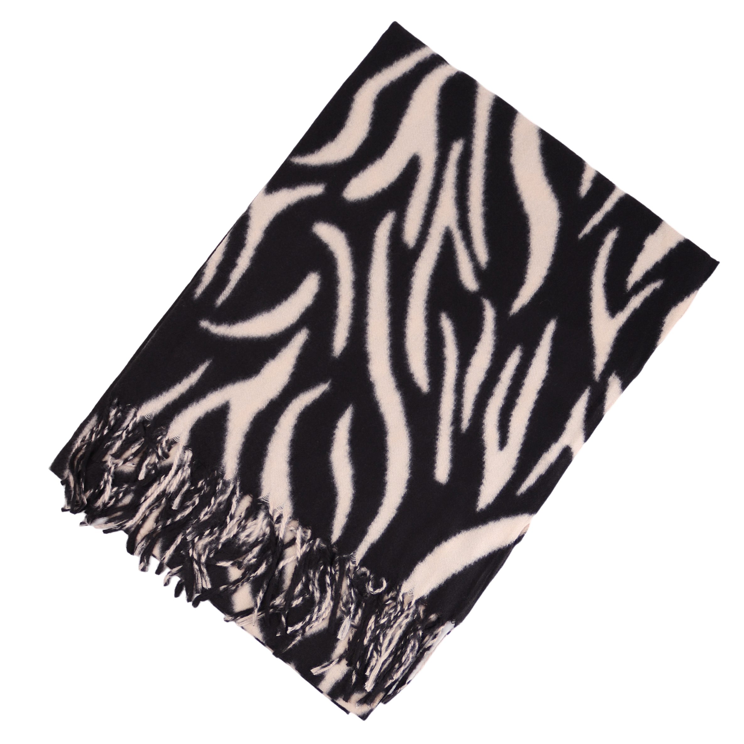 MIRROSI Modeschal weicher und warmer Zebra Muster mit Fransen, 70x180cm, Da günstig online kaufen