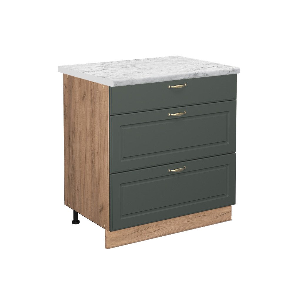Vicco Unterschrank Fame-Line, Grün-Gold Landhaus/Goldkraft Eiche, günstig online kaufen