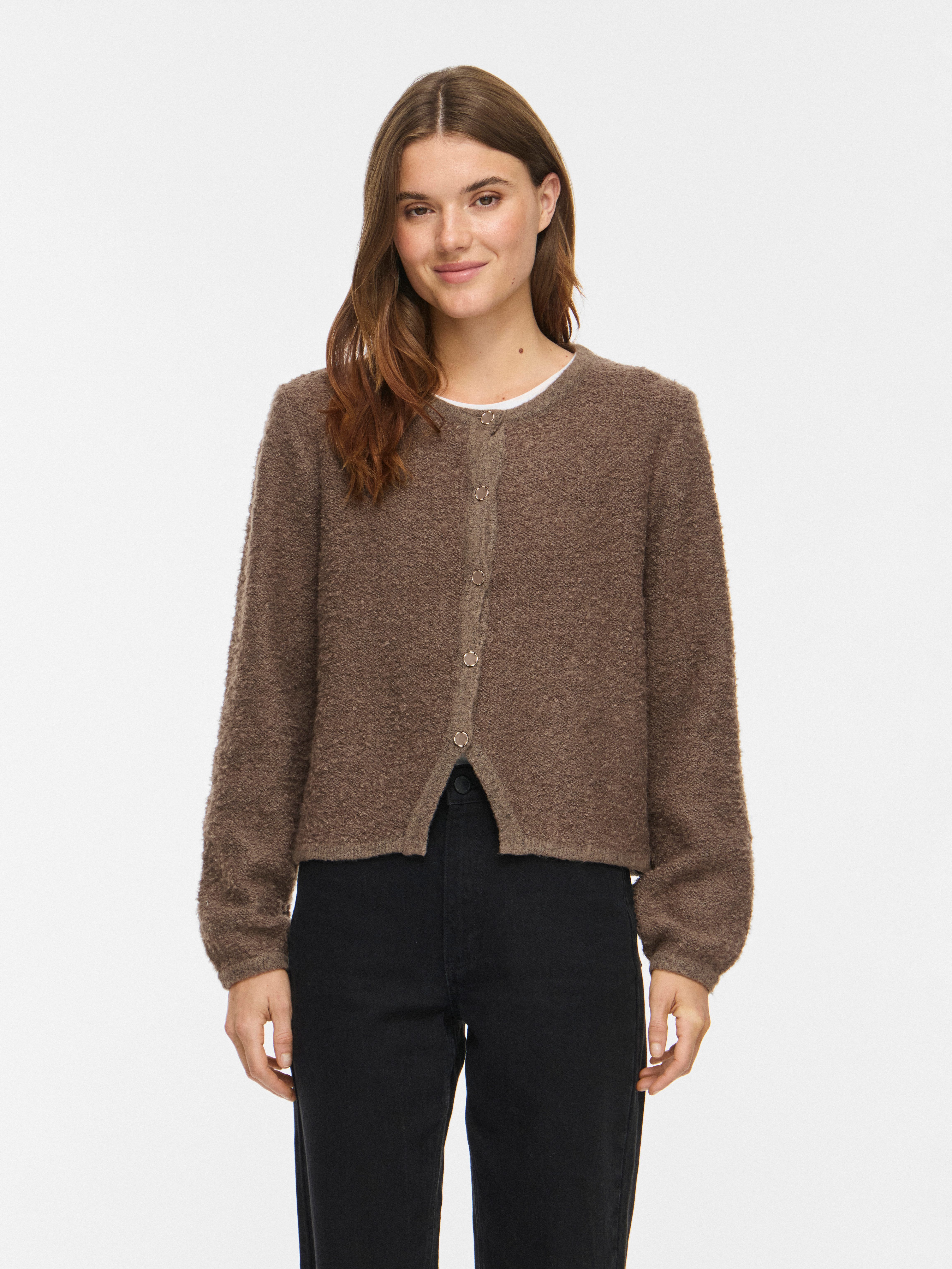 Vila Strickjacke VIPIGGA O-NECK L/S KNIT JACKET NOOS Materialmix