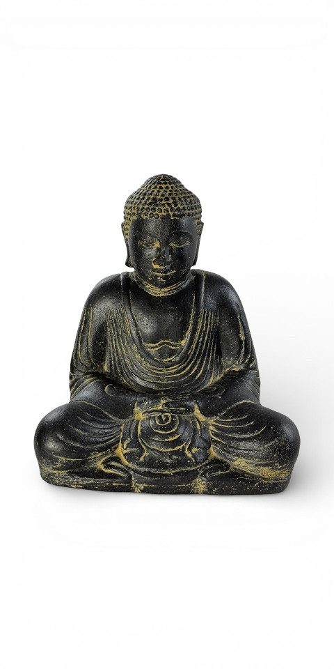 FaHome Skulptur Buddha Skulptur sitzend – Garten Terrasse Balkon Deko – Wetterfest – Bild 2 von 5