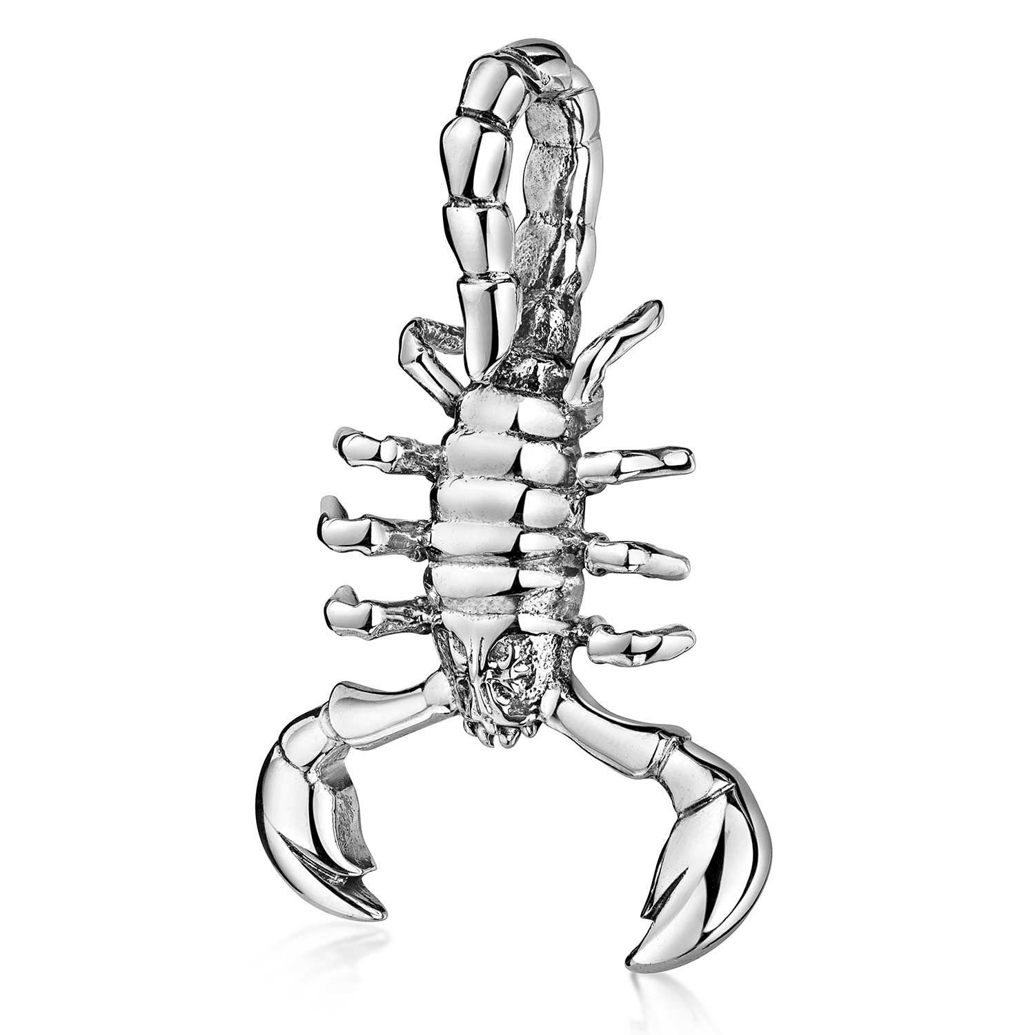 Materia Kettenanhänger Herren Skorpion Sternzeichen antik geschwärzt KA-84, 925 Sterling Silber, oxidiert