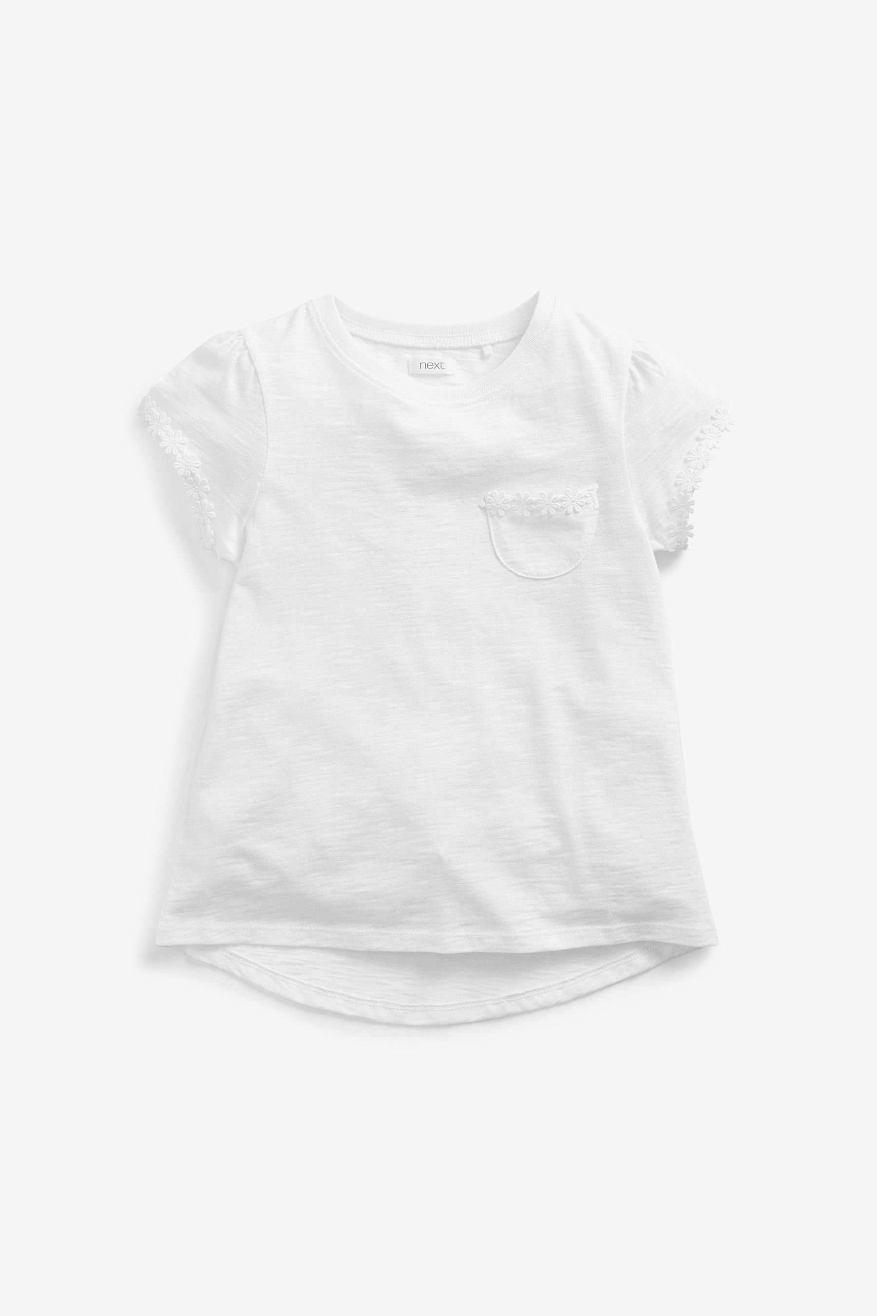 Next T-Shirt T-Shirt mit Blümchentasche (1-tlg) White