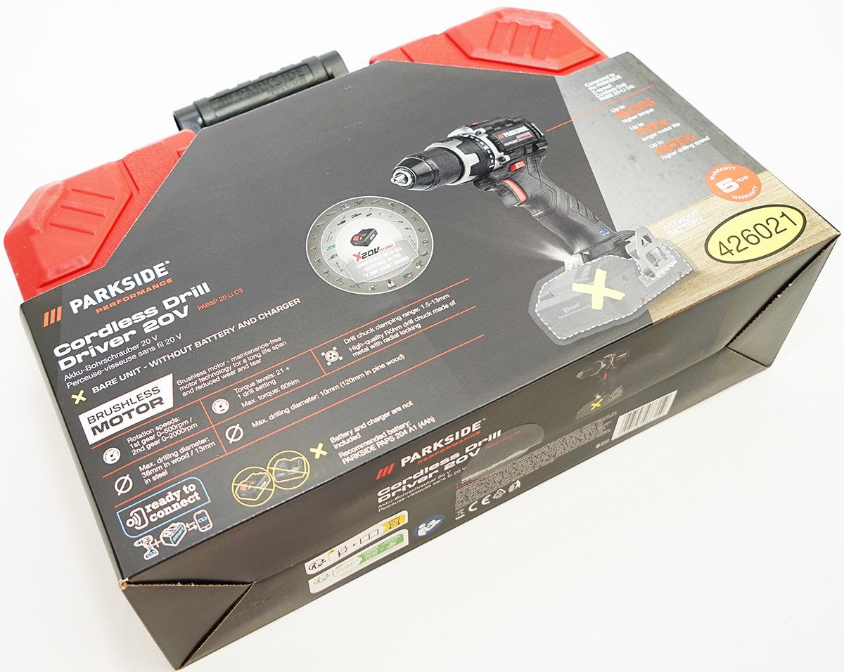 PARKSIDE PERFORMANCE® Akku-Bohrschrauber 20 V PABSP 20 Li C3, inkl. Akku (2Ah) und Ladegerät (2,4A) 1 Stück, 20 V, max. 2000,00 U/min – Bild 5 von 5