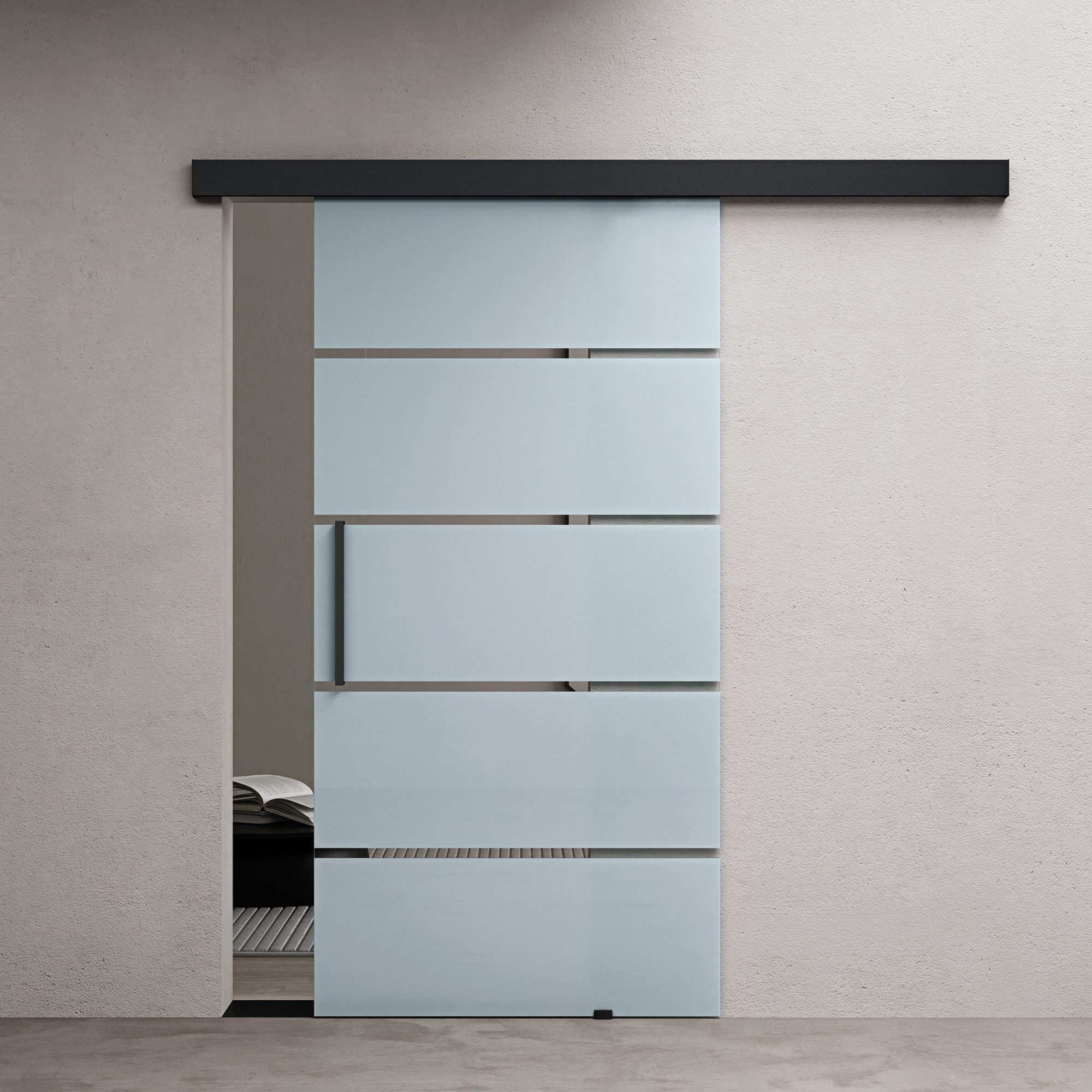 doporro Glasschiebetür Türen Schwarz Softclose-Automatik Schiebetür günstig online kaufen