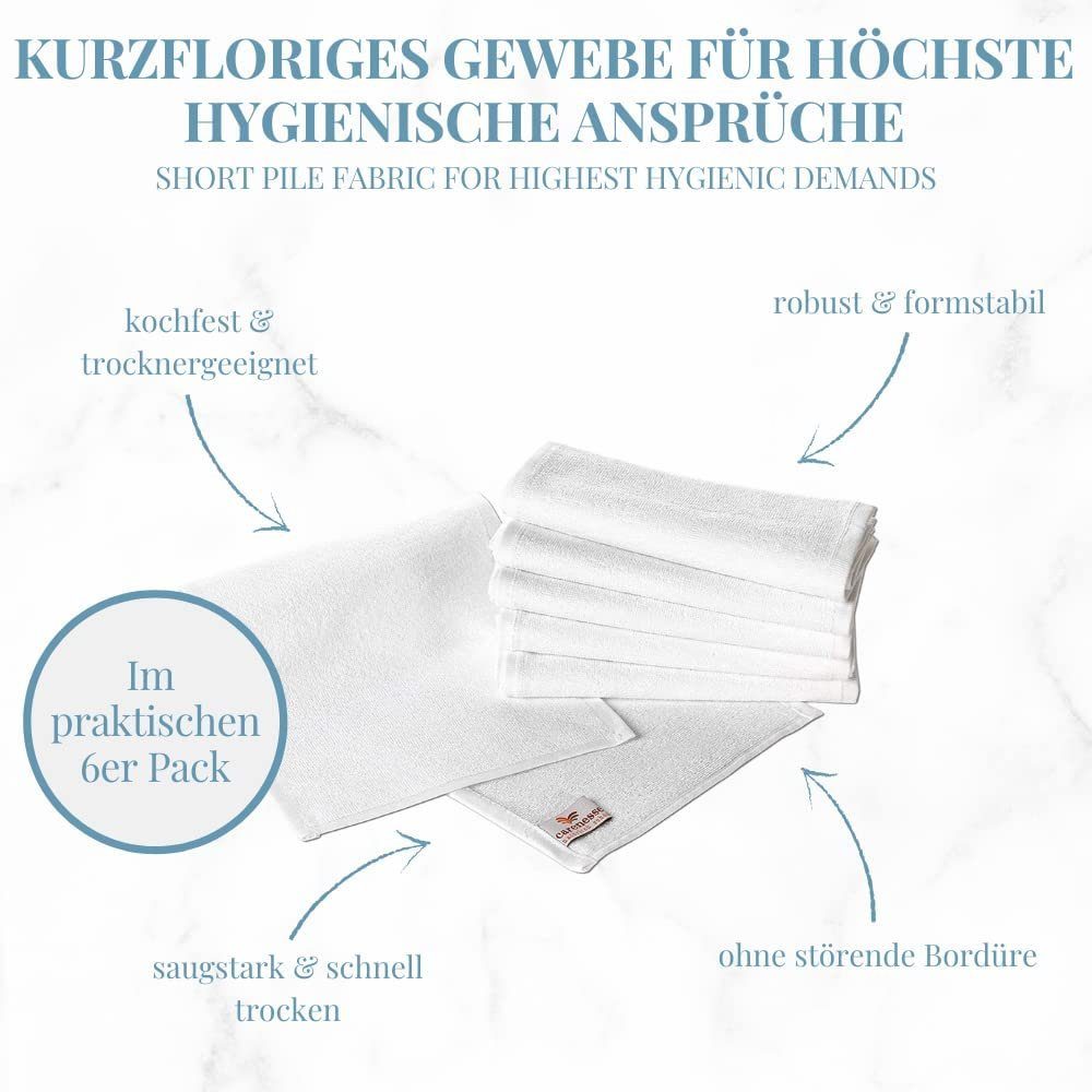 Carenesse Rasierset 6x Passform 70 Rasierhandtuch Barber perfekte hygienische Premium weiß, saugstarke & Towel: Rasiertücher Baumwolle, cm x Studioqualität 22