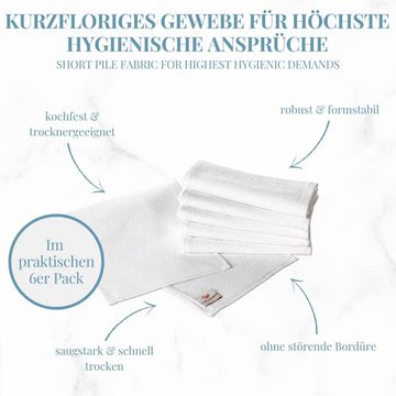 Carenesse Rasierset 6x Rasiertücher 22 x 70 cm weiß, hygienische & saugstarke Baumwolle, Barber Towel: perfekte Passform Premium Studioqualität Rasierhandtuch