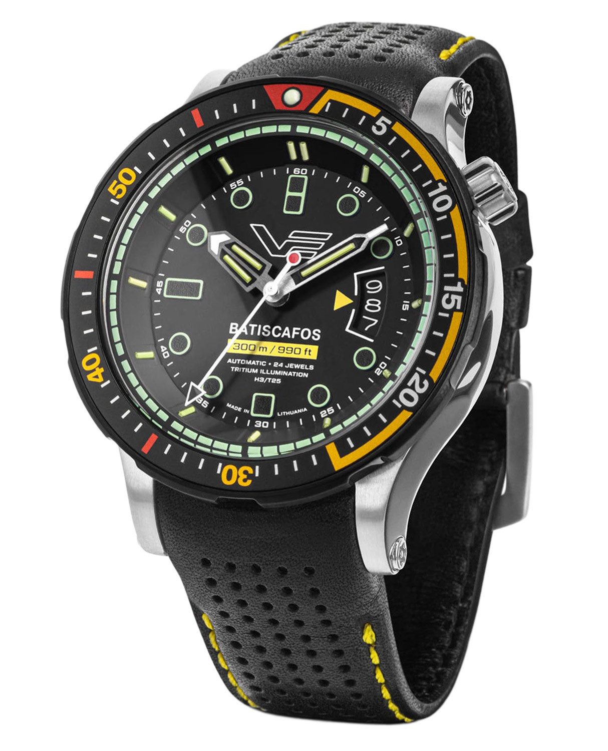 Vostok Europe Automatikuhr Taucher Batiscafos Gelb/Schwarz