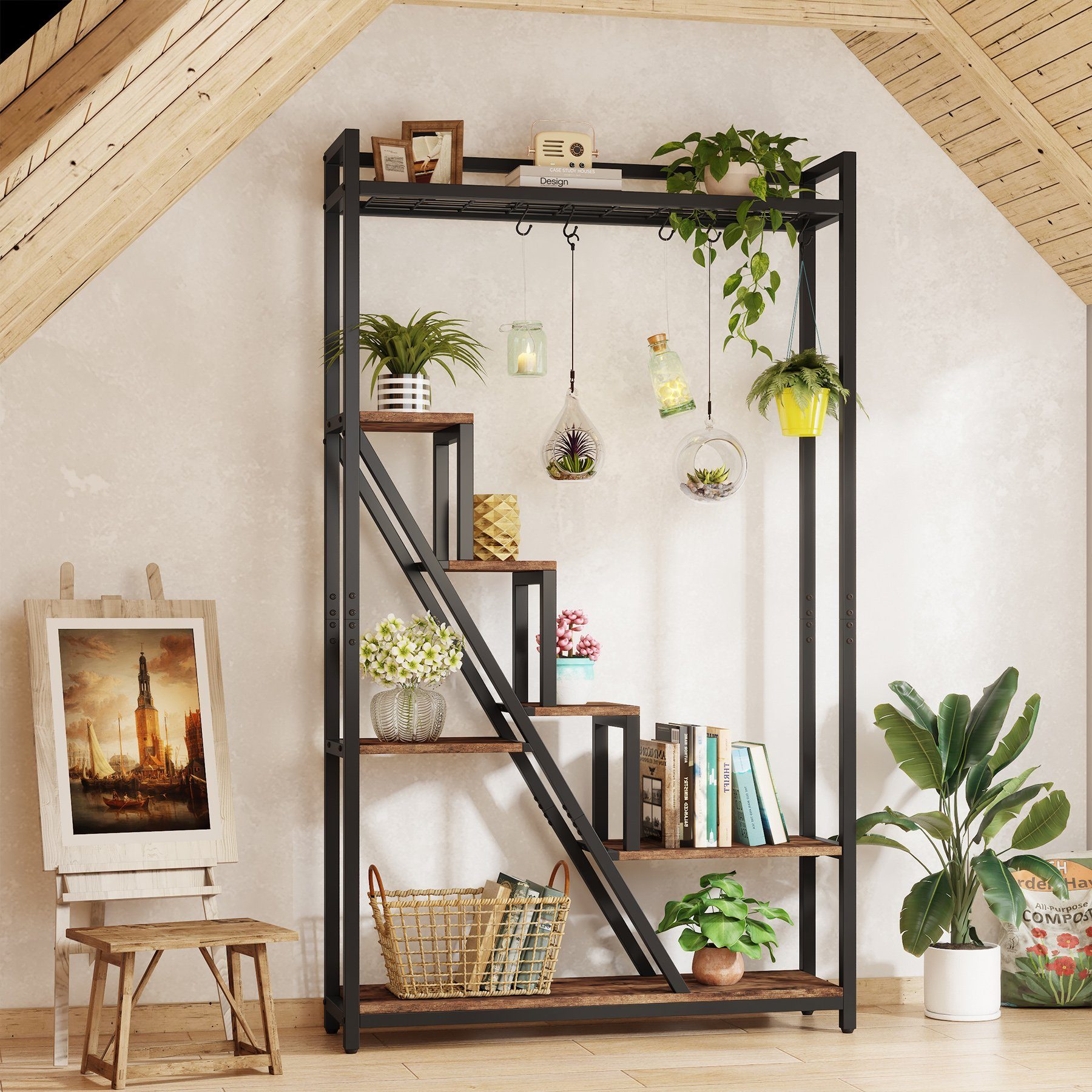 Tribesigns Blumenständer 180cm hoher Pflanzenständer, 7-stöckiges günstig online kaufen