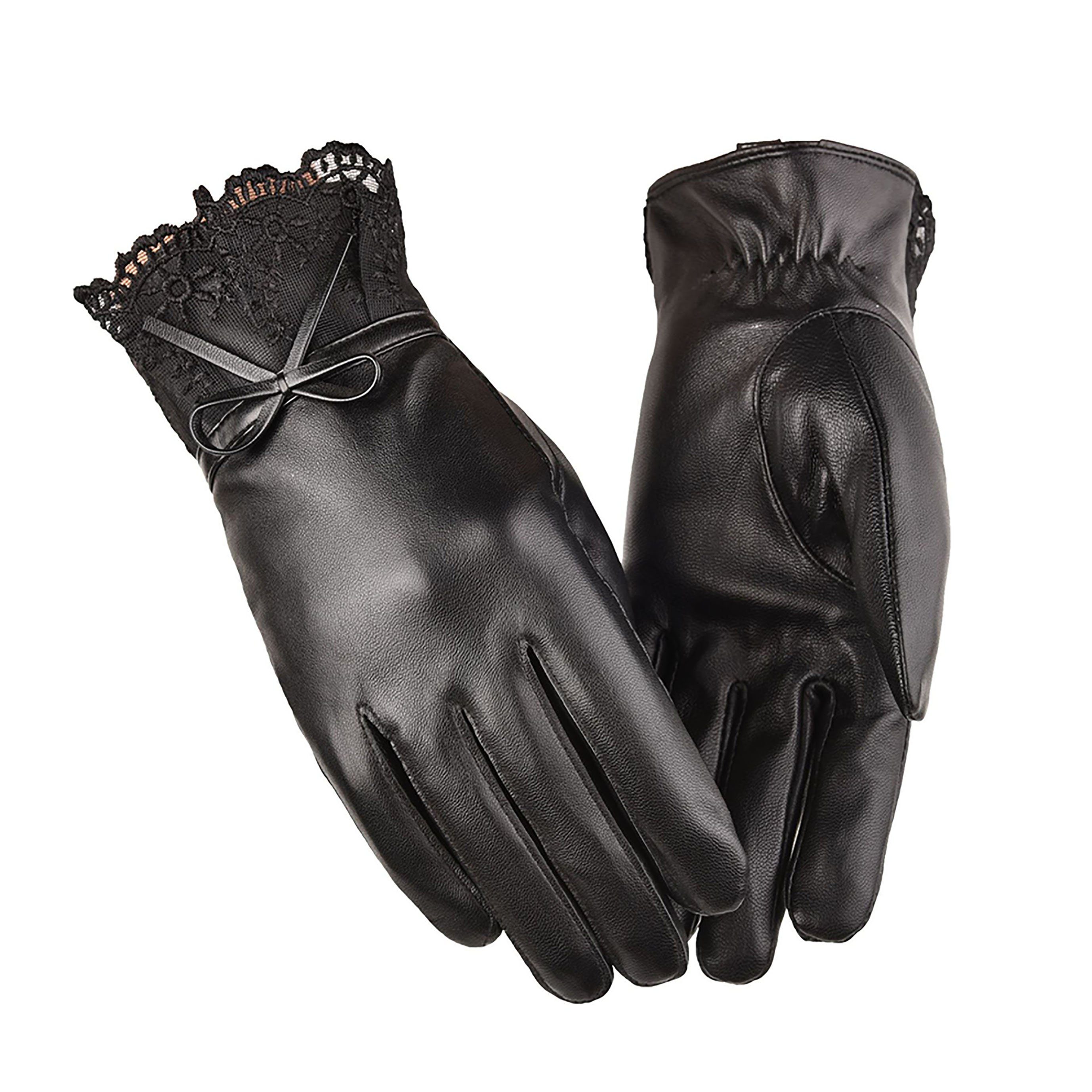 SRRINM Trikot-Handschuhe Lederhandschuhe Winddichte und kältebeständige Lederhandschuhe