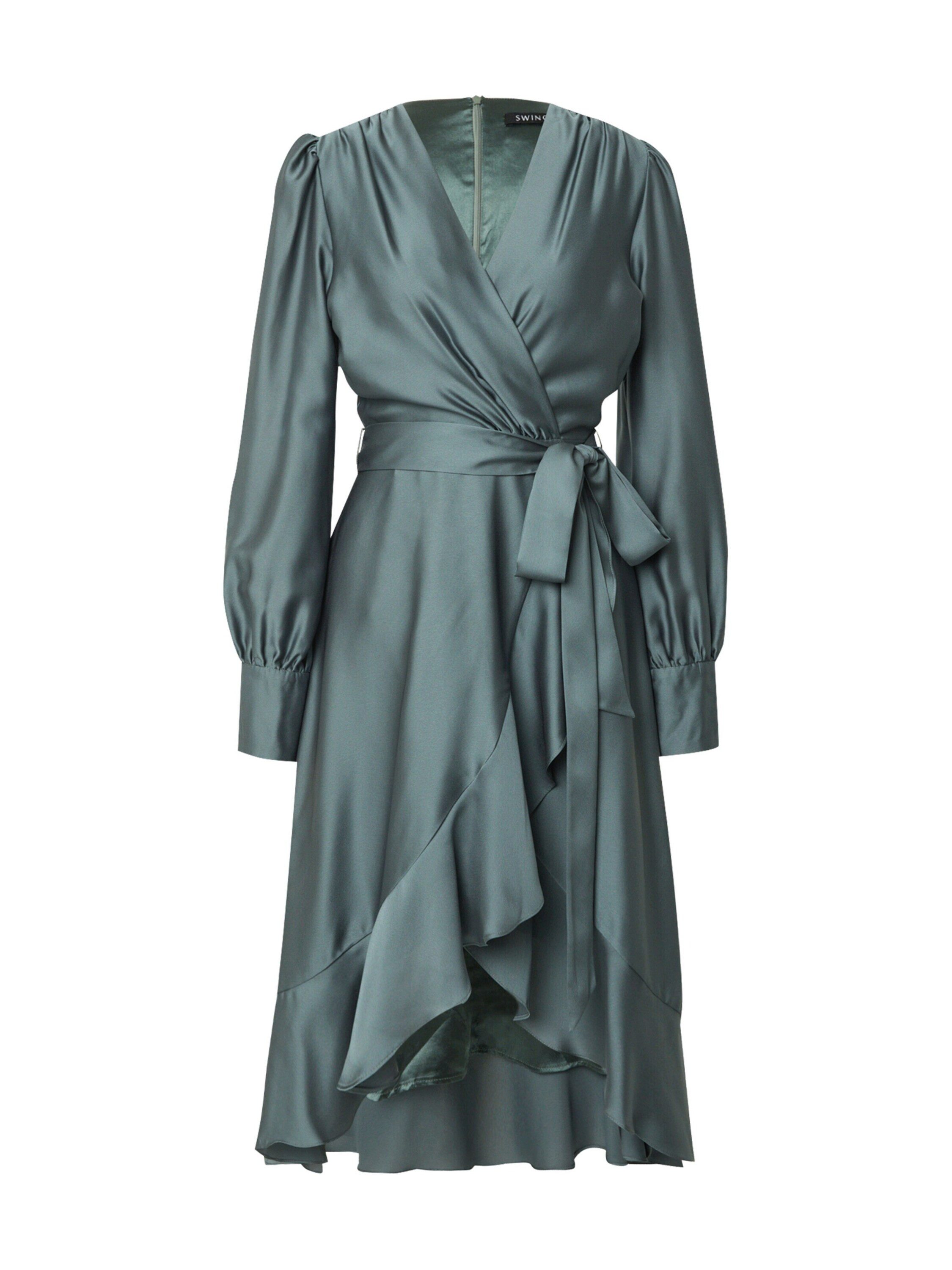Cocktailkleid - Vokuhila-Kleid mit blusigen Ärmeln
