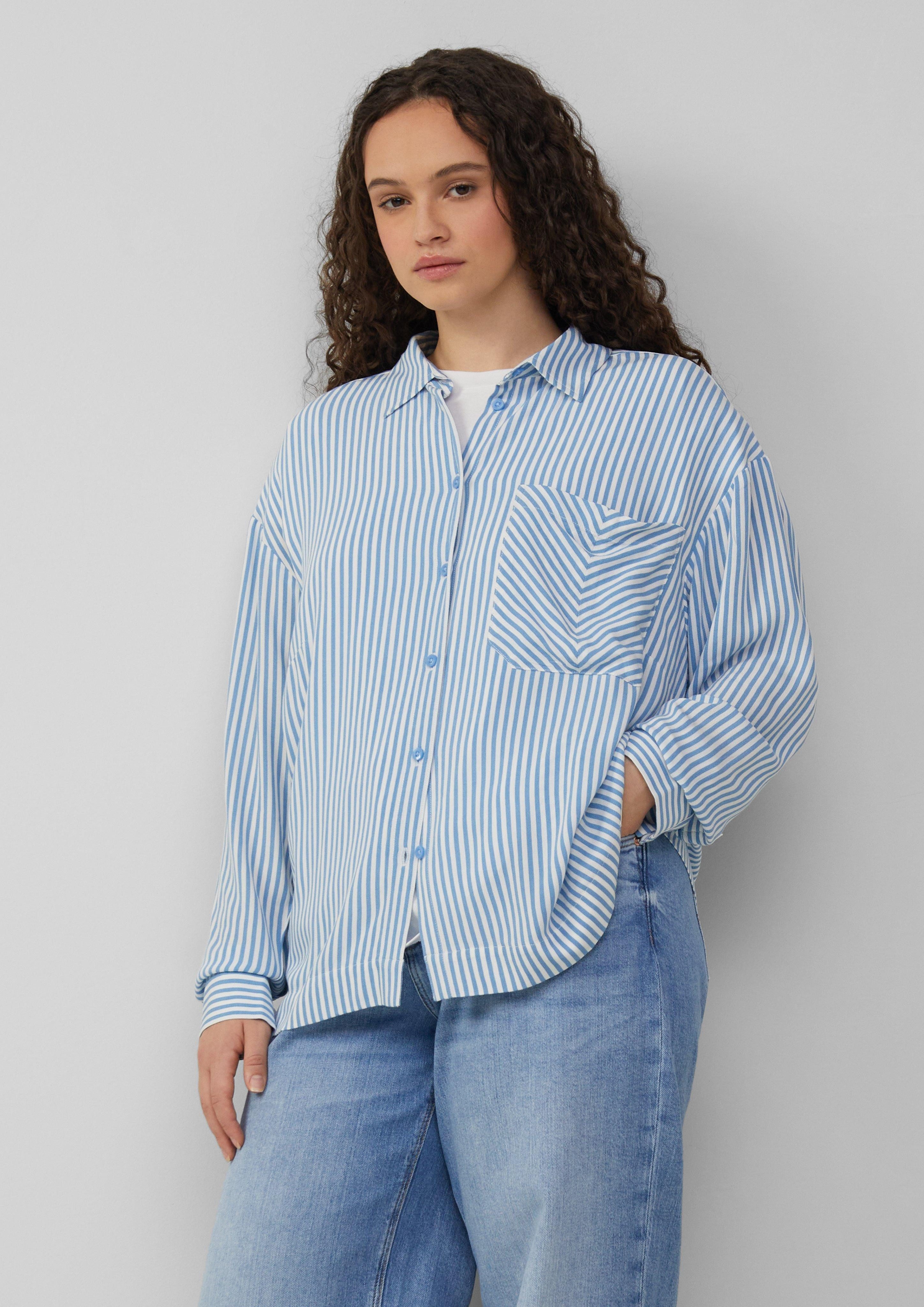 Langarmbluse Oversized Bluse aus Viskose
