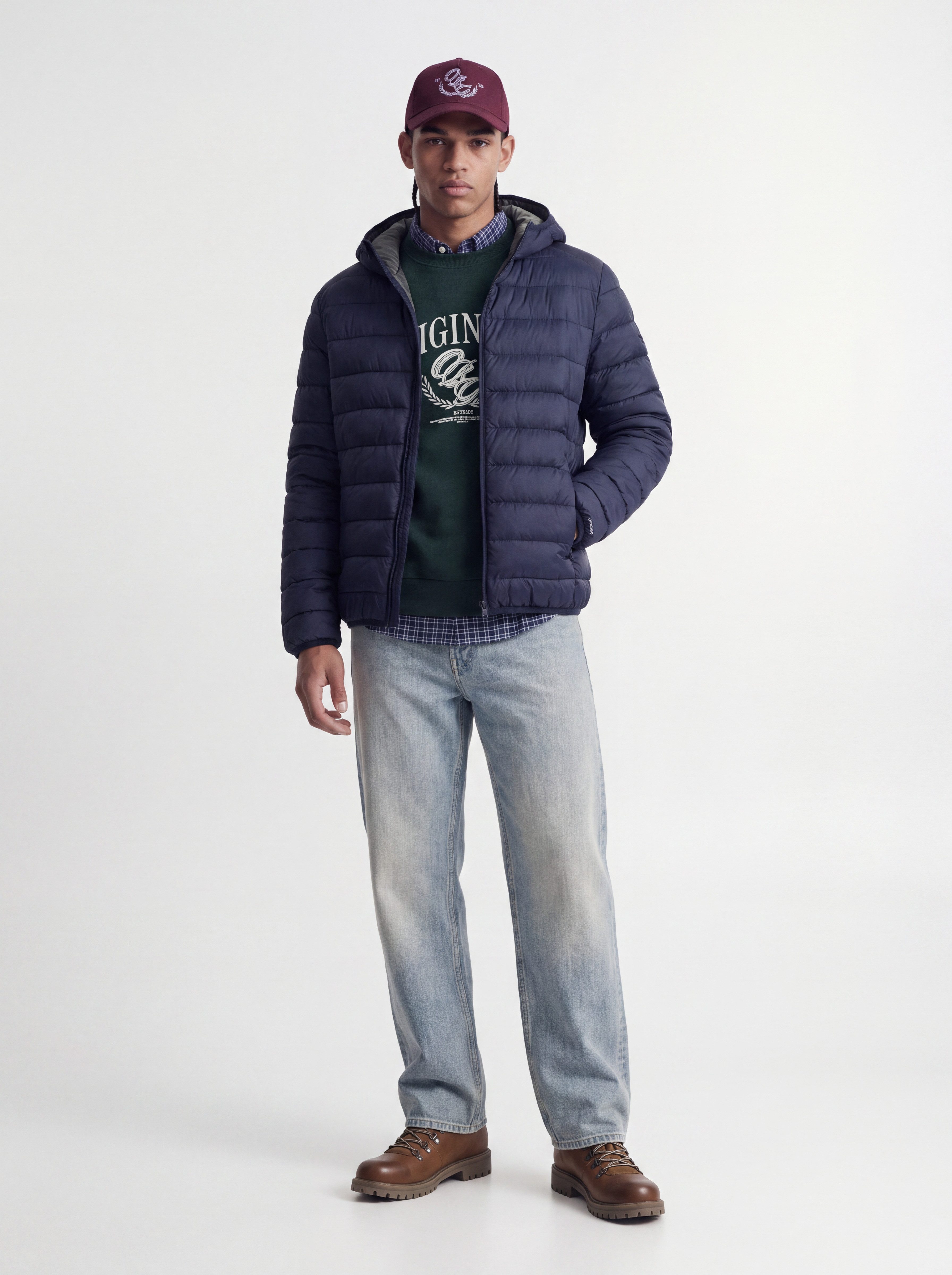 Jack & Jones Steppjacke JJEBERG LIGHT DOWN PUFFER HOOD NOOS Kunstfaser, normal geschnitten – Bild 3 von 5