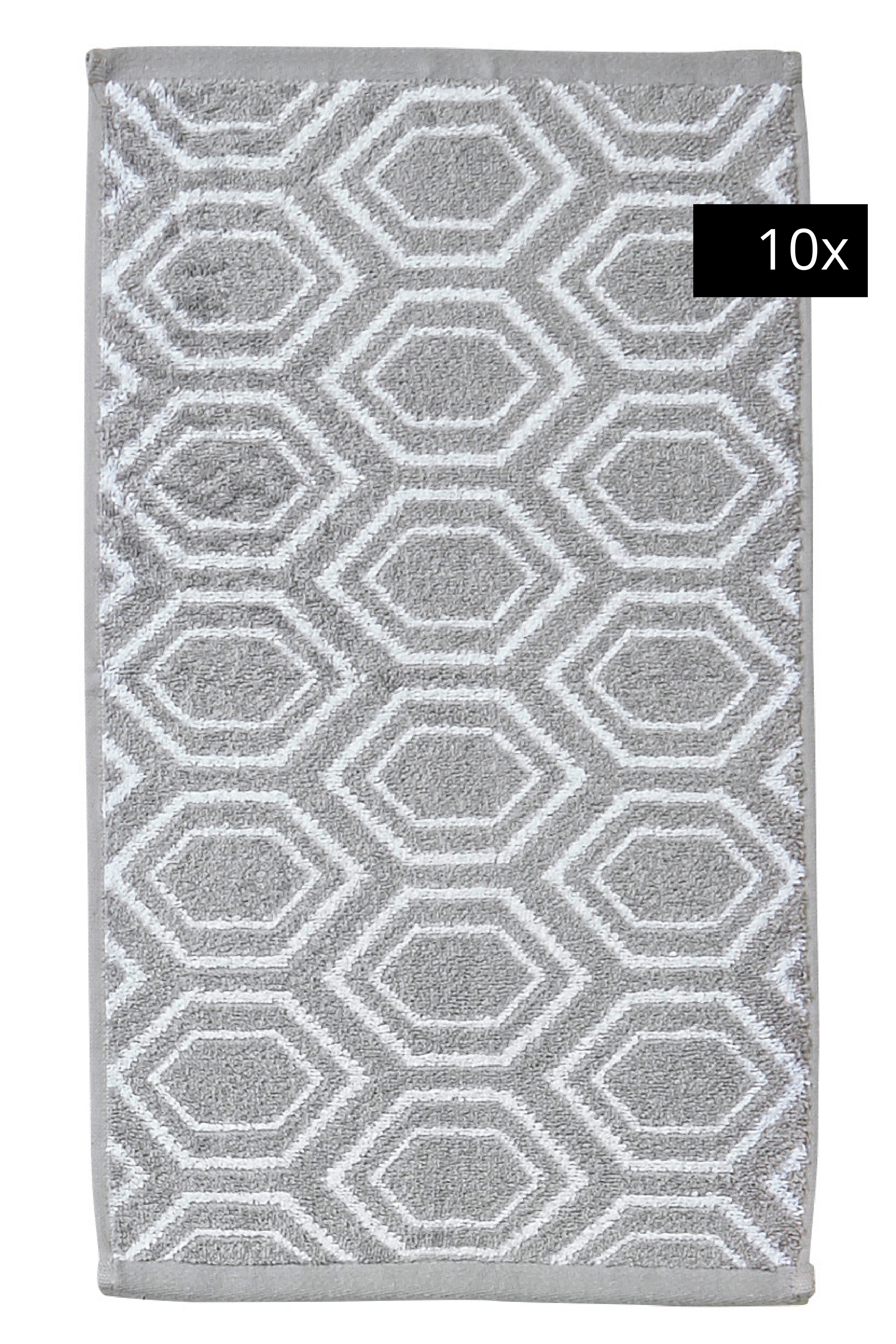 done.® Gästehandtücher DAILY SHAPES, Jacquard-Walkfrottier (10-St)