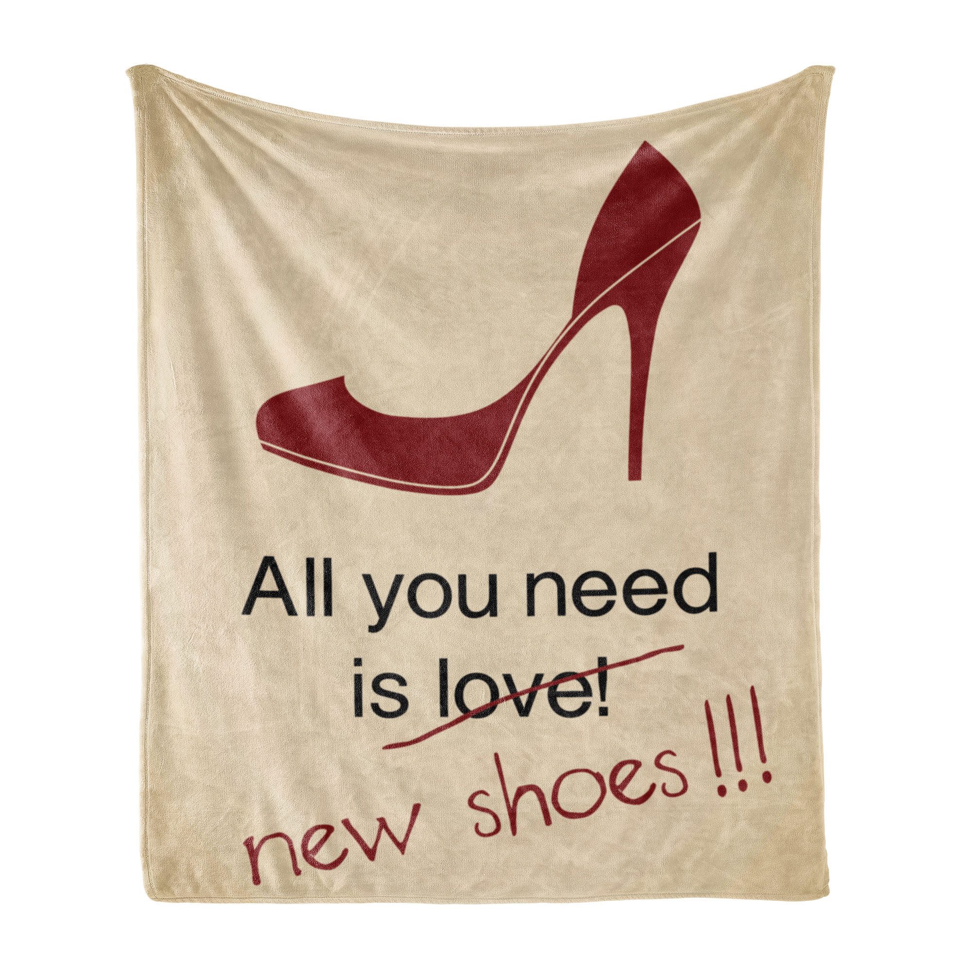 Wohndecke Gemütlicher Plüsch für den Innen- und Außenbereich, Abakuhaus, High Heels Alles was Sie brauchen ist neuer Schuh
