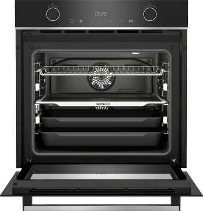 BEKO Einbaubackofen BBVM13400XDS, mit 2-fach-Teleskopauszug, SteamShine, Split&Cook