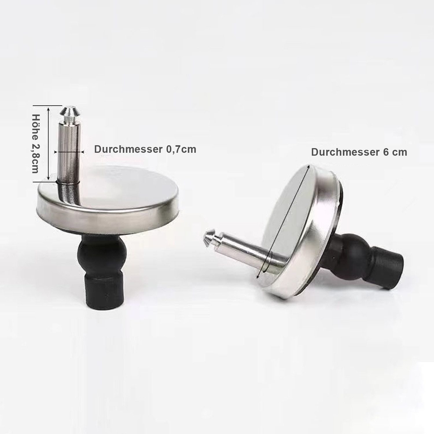 REDOM WC-Sitz 4er Toilettensitz Befestigung Ersatzset Toilettendeckel Scharnier (Universal Zubehör mit Gummistopfen, 4-St., aus Edelstahl), für WC Deckel Montage