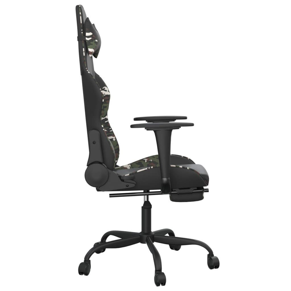 vidaXL Bürostuhl Gaming-Stuhl mit Fußstütze und Schwarz Kunstleder Tarnfarben