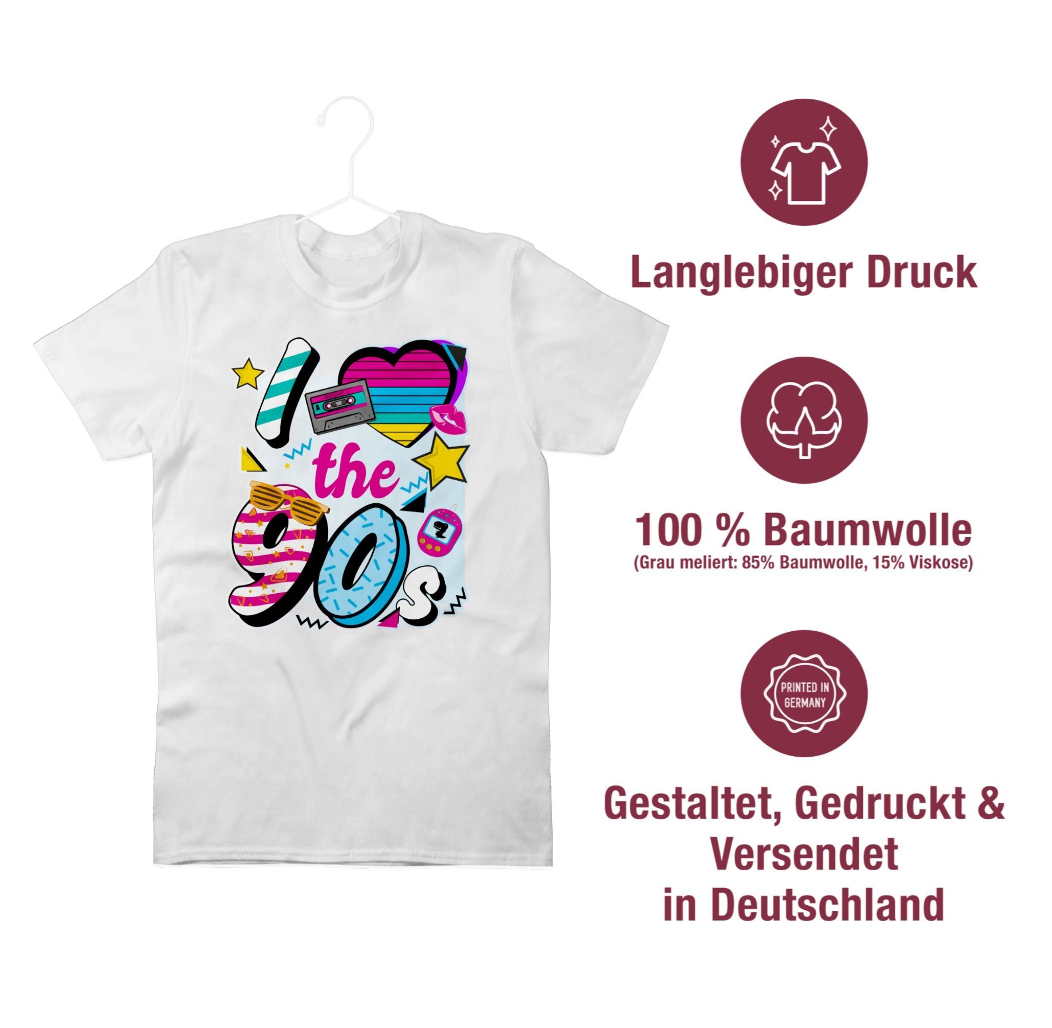 the 90s Statement love Shirtracer T-Shirt I 02 Weiß Sprüche