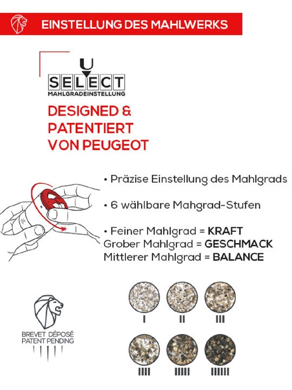 PEUGEOT Kräutermühle Peugeot, Geschenkbox, (1 MAESTRO select, u' graphit Pfefferbar Stück)