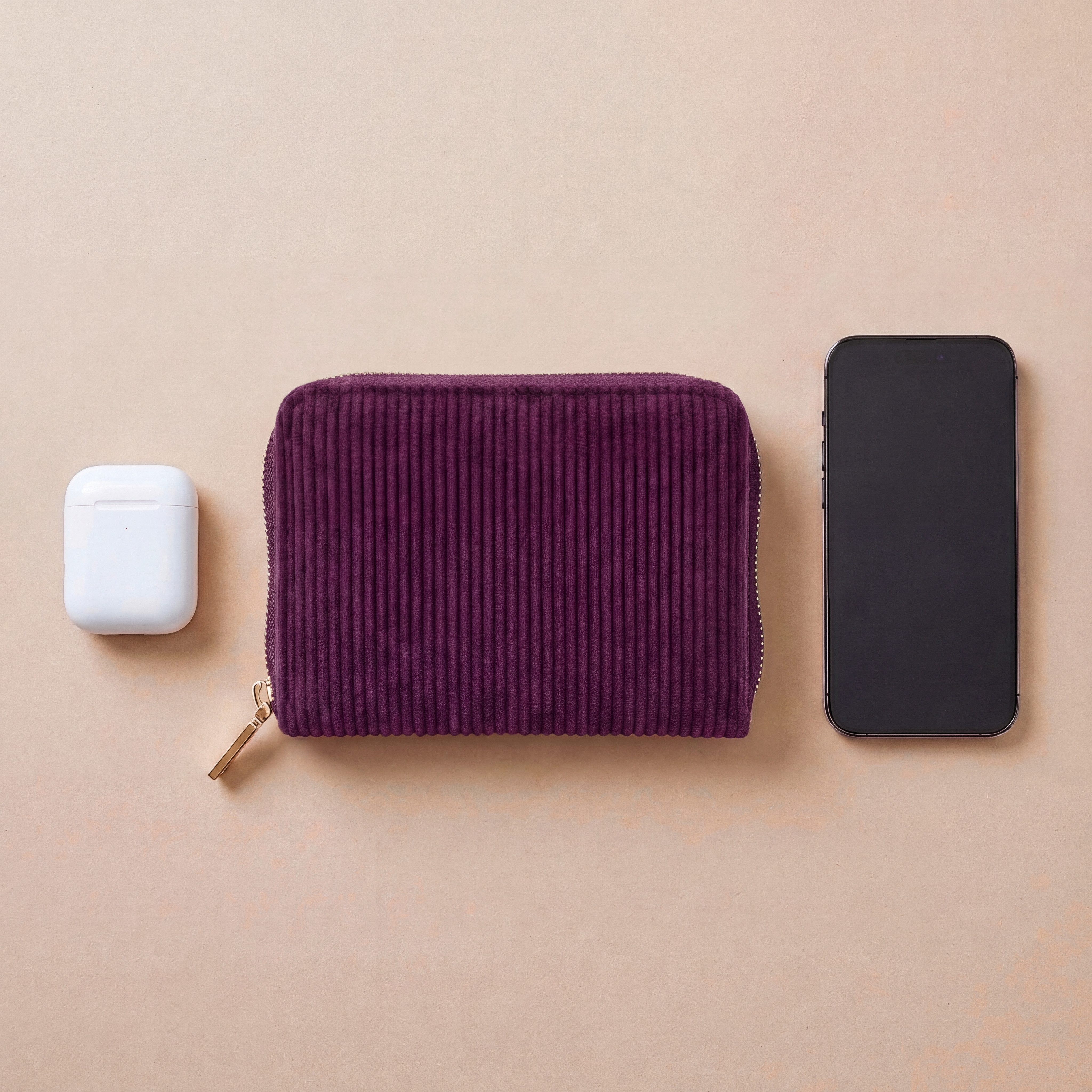 MillyMilk Geldbörse FONDO MEDIUM – Damen Cord Geldbeutel – Stoff Portemonnaie, Cord-Geldbörse mit stabiler Form, viel Platz und Reißverschluss.