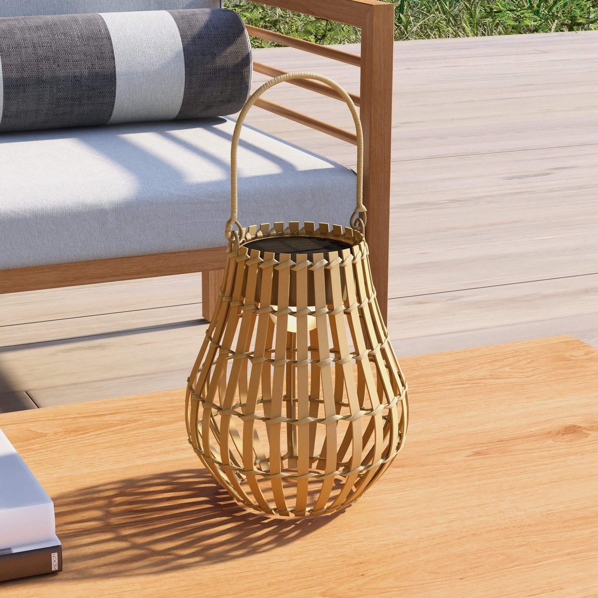 Outsunny LED Gartenleuchte Solar-Gartenlampe, USB-aufladbar Wegleuchte günstig online kaufen