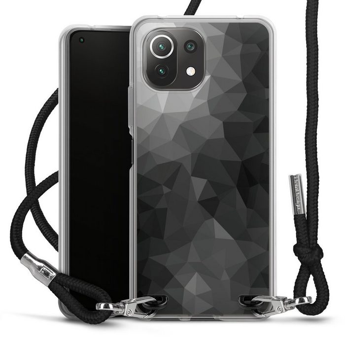DeinDesign Handyhülle Mosaik Muster Tarnmuster Polygonal Mosaic Schwarz/Weiß Xiaomi Mi 11 Lite 5G Handykette Hülle mit Band Case zum Umhängen