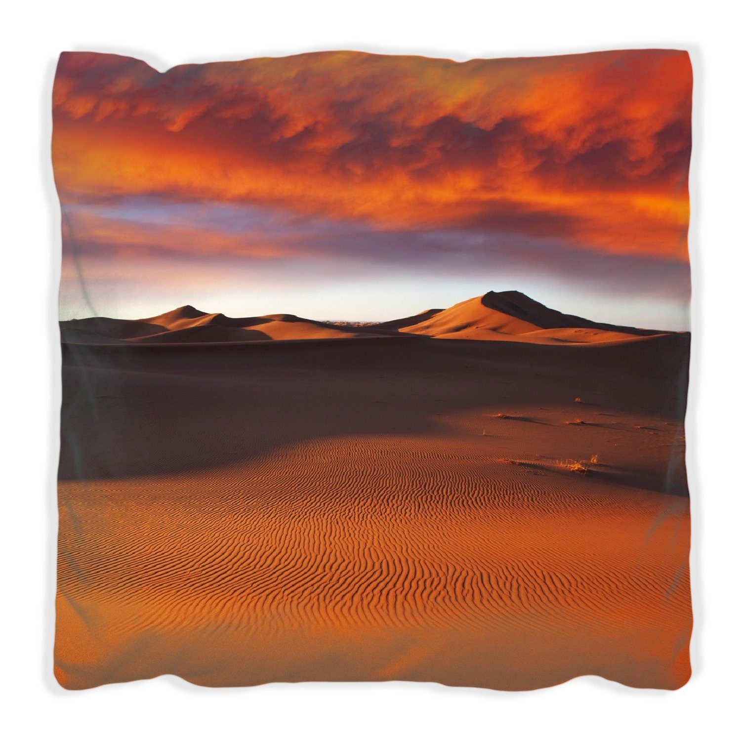 Wallario Dekokissen Sahara Wüste II - Sanddünen im Sonnenuntergang, handgenäht