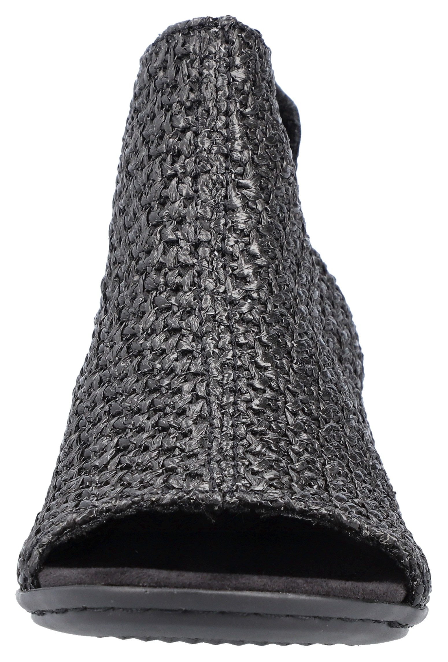 Rieker Sandalette, Sommerschuh, Sandalette, Blockabsatz, in modischer Flecht-Optik