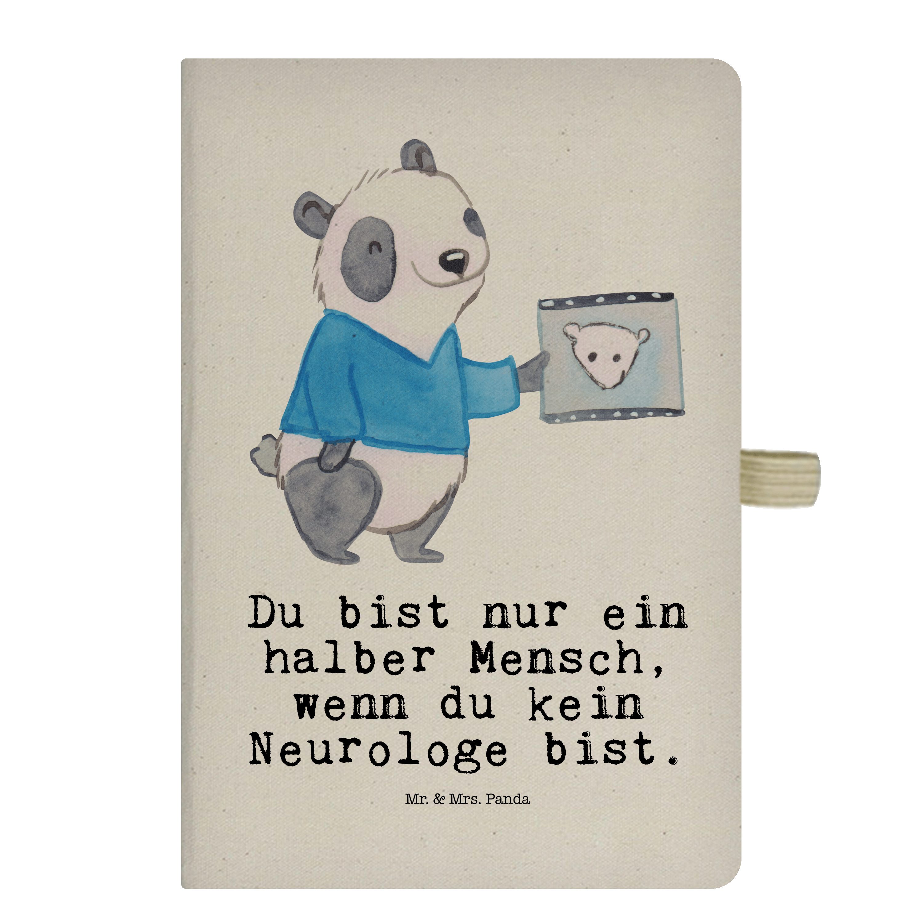 Mr. & Mrs. Panda Notizbuch Neurologe mit Herz - Transparent - Geschenk, Ausbildung, Adressbuch, Mr. & Mrs. Panda