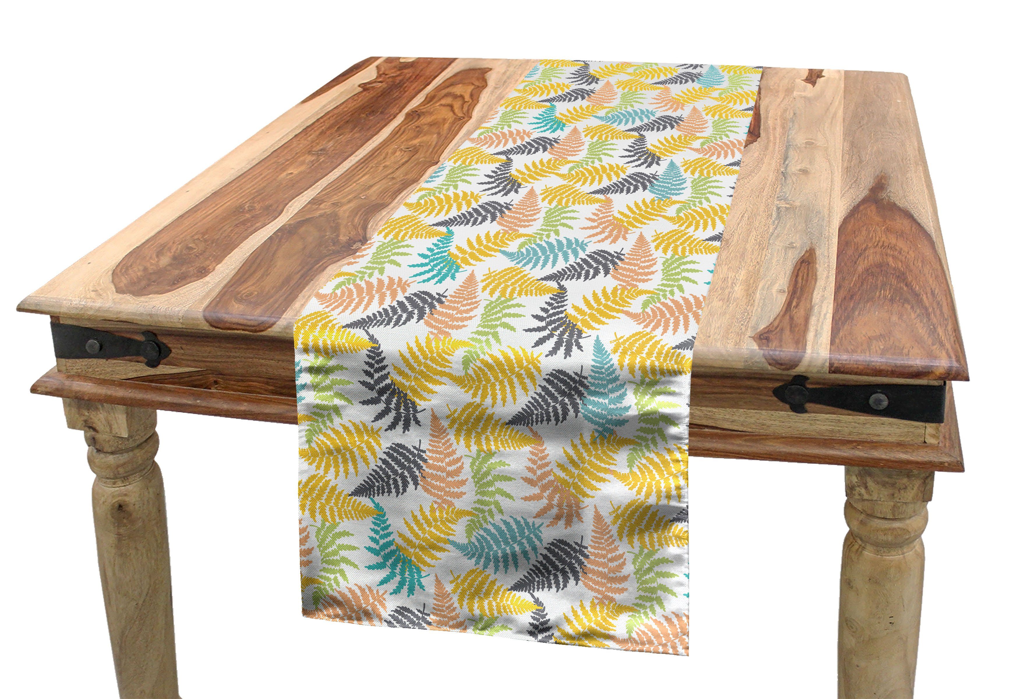 Abakuhaus Tischläufer Esszimmer Küche Rechteckiger Dekorativer Tischläufer, Blätter Botanische tropische Pflanzen