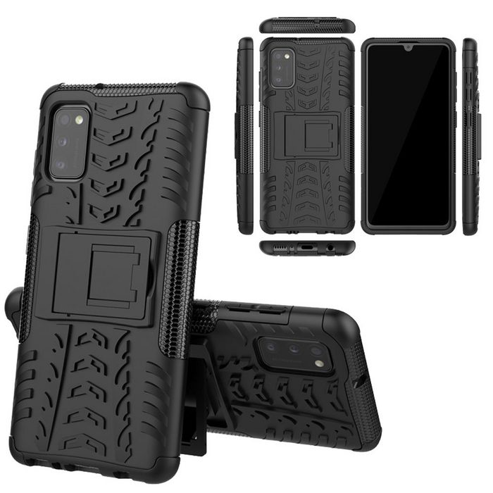 Wigento Handyhülle Für Samsung Galaxy A41 A415F Hybrid Case 2teilig Outdoor Schwarz Tasche Hülle Cover Schutz