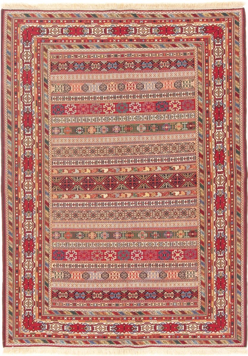 Orientteppich Kelim Soozani 144x196 Handgeknüpfter Orientteppich / Perserteppich, Nain Trading, rechteckig, Höhe: 5 mm