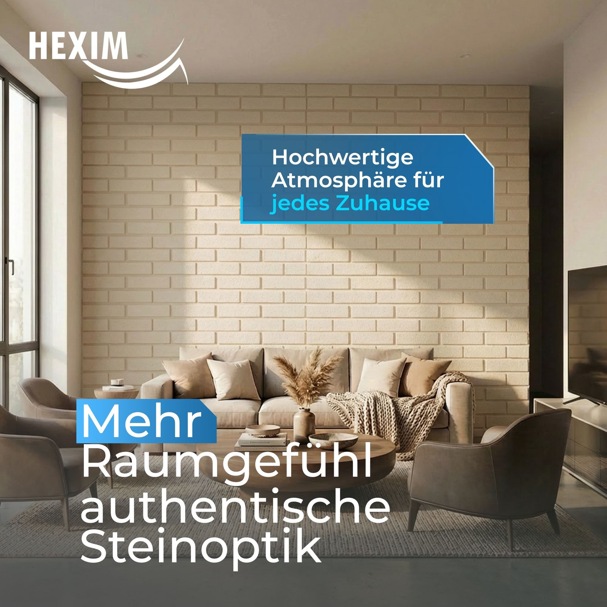 Hexim Wanddekoobjekt FP201 (Fassadenpaneele 1 Stück 121x50cm EPS Styropor Acrylbeschichtung Steinoptik Weiß - 3D Fassadenverkleidungen Innen- & Außenbereich UV-beständig für Hausfassaden (0,61m² FP201)