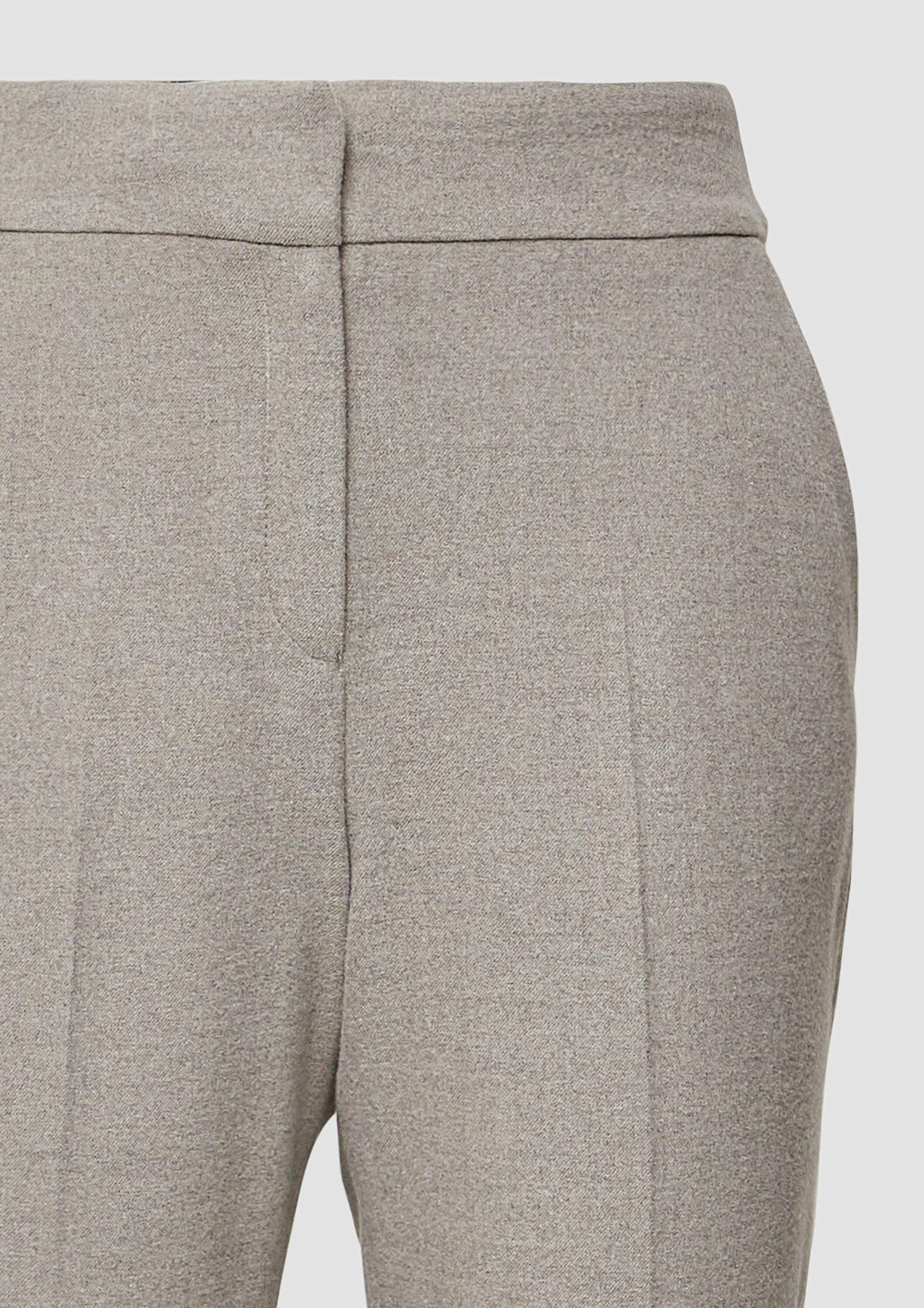 s.Oliver 7/8-Hose Hose Knöchellange Flanellhose mit Bundfalte und elastischem Bund